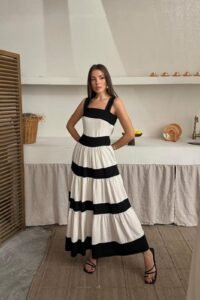 Monochrome frill dress